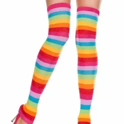 MUSIC LEGS Rainbow Thigh High Footless Stockings