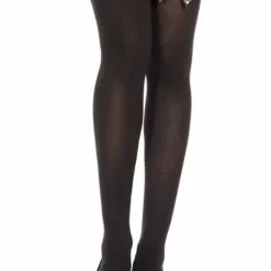 MUSIC LEGS Polka Dot Bow Thigh Highs