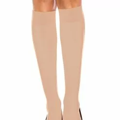 Dreamgirl Beige Opaque Knee High Stockings