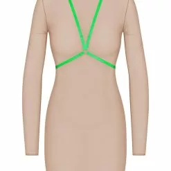 Maison Close Corps A Corps Nude Long Sleeved Dress -Stockings Shop 608770 ghost