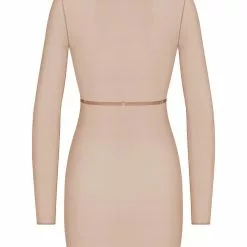 Maison Close Corps A Corps Nude Long Sleeved Dress -Stockings Shop 608770 ghost 4