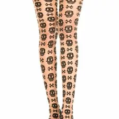 MUSIC LEGS Skull And Crossbones Pantyhose