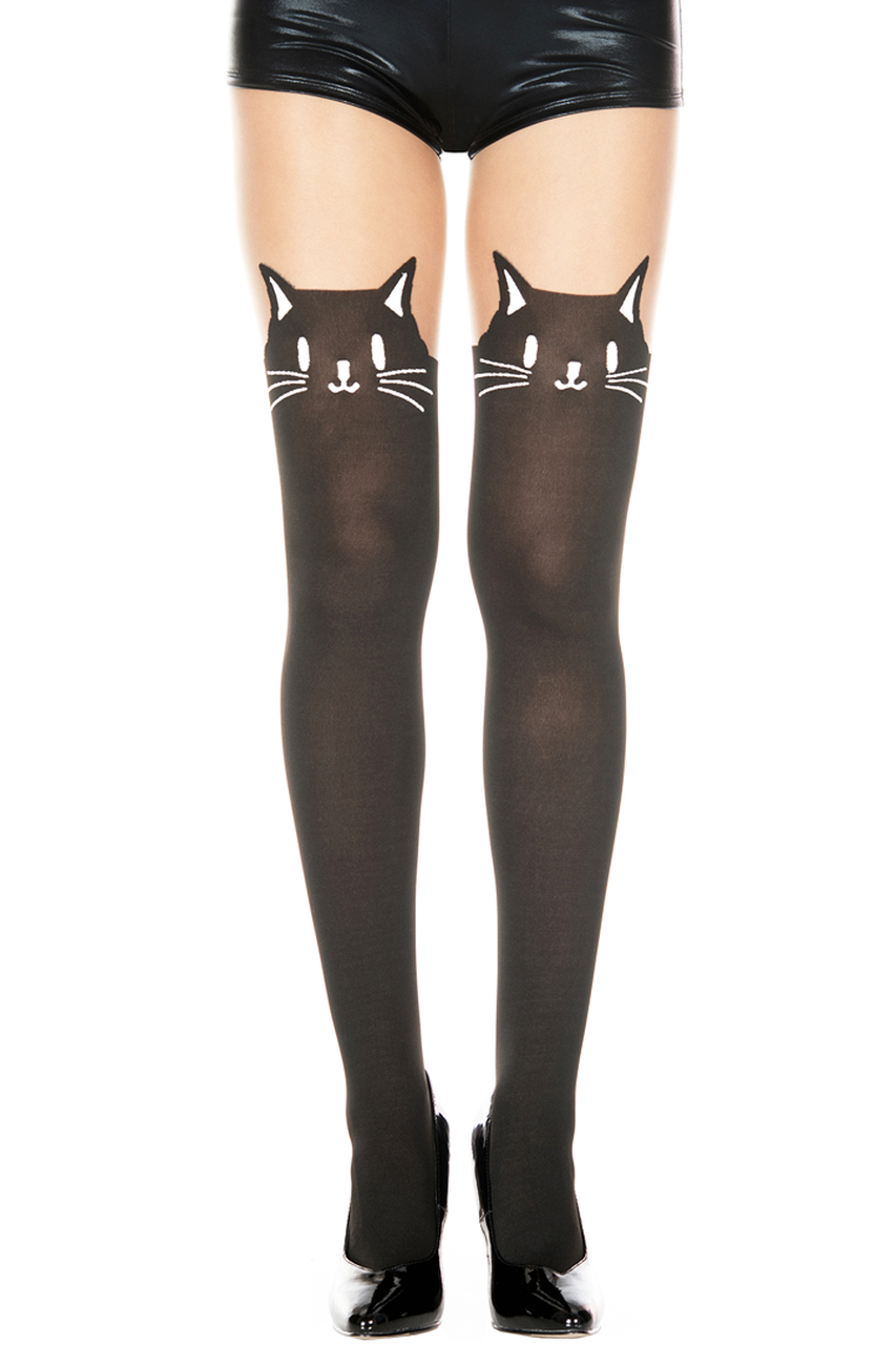 MUSIC LEGS Kitty Face Pantyhose 1 MUSIC LEGS Kitty Face Pantyhose