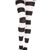 MUSIC LEGS Black And White Wide Striped Pantyhose