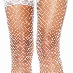 LEG AVENUE Stay Up Fishnet Thigh Highs -Stockings Shop 9201 wht cu 05740