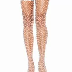 LEG AVENUE Stay Up Fishnet Thigh Highs -Stockings Shop 9201 wht front 66674