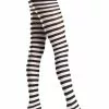 Be Wicked Black And White Striped Tights