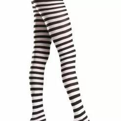 Be Wicked Black And White Striped Tights