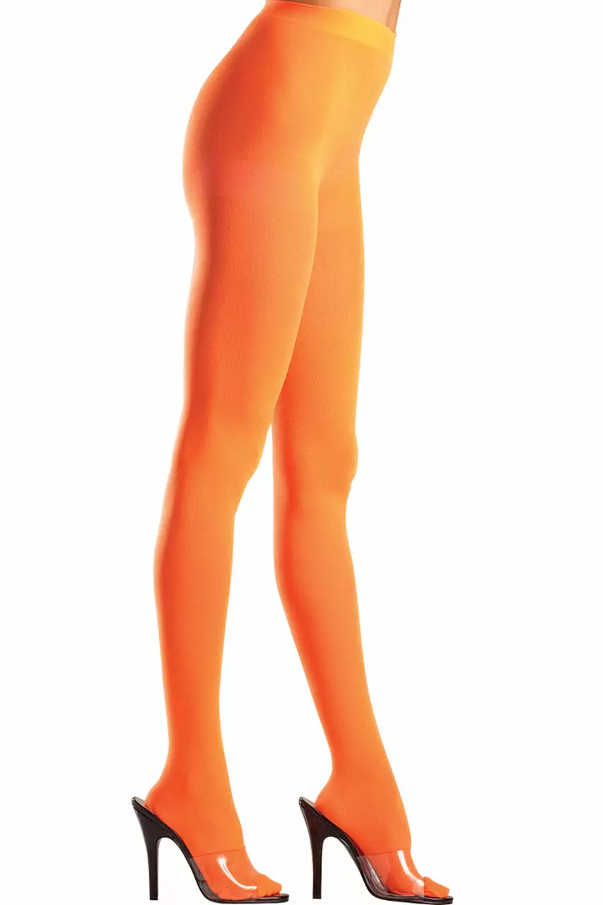 Be Wicked Orange Opaque Nylon Tights 1 Be Wicked Orange Opaque Nylon Tights