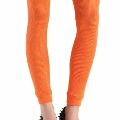 Be Wicked Orange Acrylic Thigh High Leg Warmers