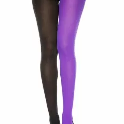 MUSIC LEGS Juicy Jester Onyx And Royal Purple Opaque Tights