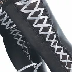 Coquette Lace Up Ribbon Wet Look Thigh High Stockings -Stockings Shop D1732 CU 88626