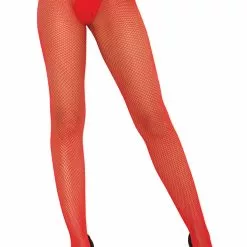 Elegant Moments Basic Fishnet Pantyhose -Stockings Shop EM1733 f red 00061