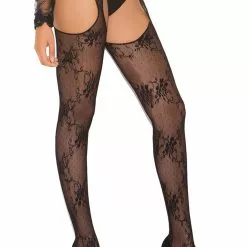 Elegant Moments Lace Suspender Pantyhose