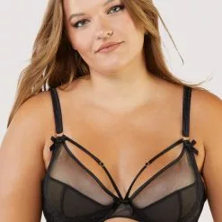 Playful Promises Fallon Plunge Bra -Stockings Shop FallonBlackLacePlungeBra Mayfair Stockings 10