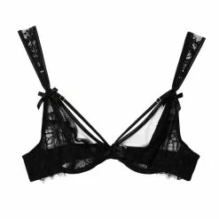 Playful Promises Fallon Plunge Bra -Stockings Shop FallonBlackLacePlungeBra Mayfair Stockings 8