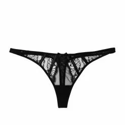 Playful Promises Fallon Thong -Stockings Shop FallonBlackLaceThong Mayfair Stockings 1