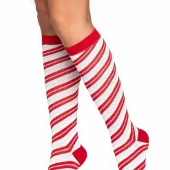 LEG AVENUE Candy Cane Knee Highs