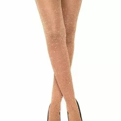 LEG AVENUE Shimmer Tights -Stockings Shop L7130 Shimme Lurex Tights Rose Gold 69695