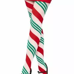 LEG AVENUE Holiday Ribbon Striped Tights