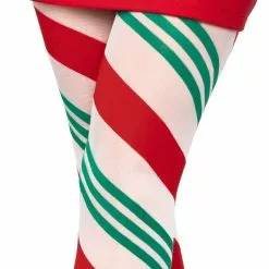LEG AVENUE Holiday Ribbon Striped Tights -Stockings Shop L7955 03 215 15838