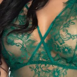 LEG AVENUE Dual Slit Lace Gown And Panty -Stockings Shop L86118 003 126 01651