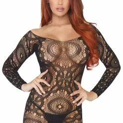 LEG AVENUE Neon Crochet Mini Dress 10 LEG AVENUE Neon Crochet Mini Dress -Stockings Shop L86794 01 001 01411