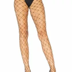 LEG AVENUE Rhinestone Fence Net Tights