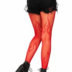 LEG AVENUE Flame Net Tights -Stockings Shop L9288 red back 43272