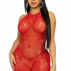 LEG AVENUE One In A Million Chemise 12 LEG AVENUE One In A Million Chemise -Stockings Shop LA86134 red front
