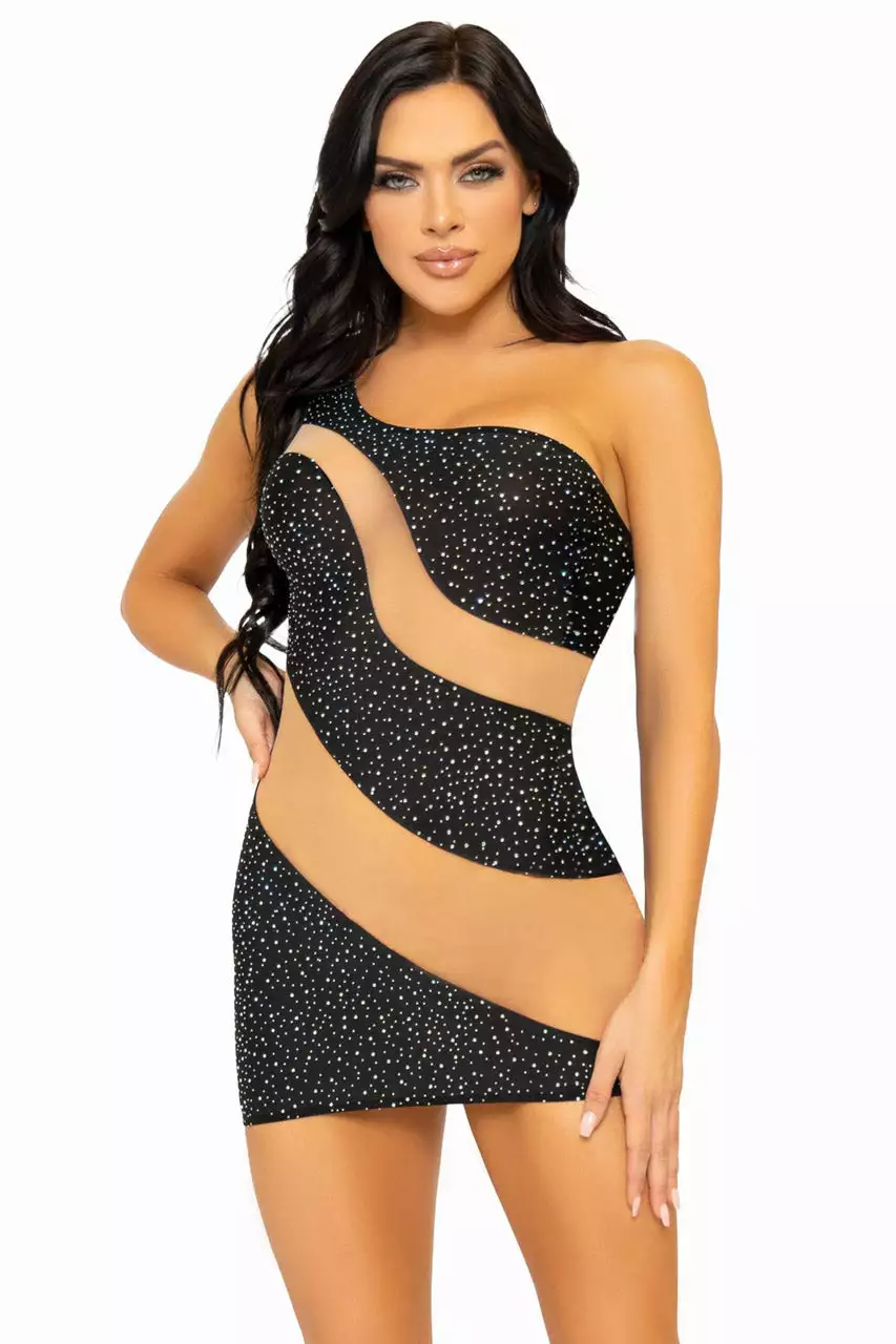 LEG AVENUE Glam Vibe Rhinestone Chemise 1 LEG AVENUE Glam Vibe Rhinestone Chemise