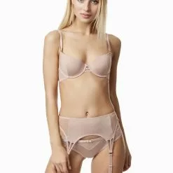 Bluebella Laura Rose Thong -Stockings Shop Laura Push Up Plunge Bra Rose Dust 40087 Ecomm 01