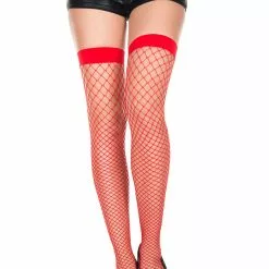 MUSIC LEGS Fishnet Thigh High Stockings 21 MUSIC LEGS Fishnet Thigh High Stockings -Stockings Shop ML4930 Red 1 16322