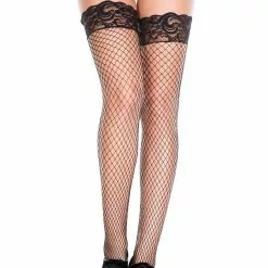 MUSIC LEGS Fishnet Thigh Highs With Lace -Stockings Shop ML4931 Black 37726 8c83fa20 be40 4eb4 8ad1 71bc8d66d067