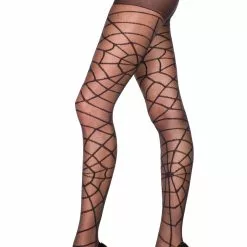 MUSIC LEGS Spiderweb Print Mesh Pantyhose