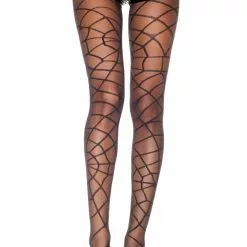 MUSIC LEGS Spiderweb Print Mesh Pantyhose -Stockings Shop ML7148P148black 14865