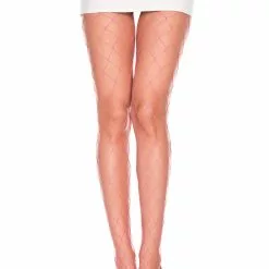 MUSIC LEGS Diamond Net Fishnet Pantyhose 25 MUSIC LEGS Diamond Net Fishnet Pantyhose -Stockings Shop ML9024 Neonpink 68807