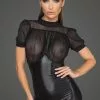 Noir Handmade Minidress With Tulle