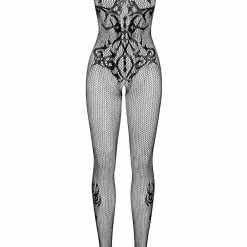 Obsessive Baroque Fishnet Bodystocking 10 Obsessive Baroque Fishnet Bodystocking -Stockings Shop Mayfair Stockings Obsessive bodystocking G308 black packshot