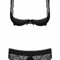 Obsessive Miamor Black Half Bra And Thong 6 Obsessive Miamor Black Half Bra And Thong -Stockings Shop Mayfair Stockings Obsessive miamor set packshot
