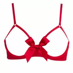 Maison Close Le Petit Secret Red Cupless Bra With Bow -Stockings Shop Mayfair Stockings maison close petit red 609494 ghost web Edit