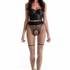 Amour Lolita Crotchless Nude Tights -Stockings Shop Mayfair Stockings00059492 6