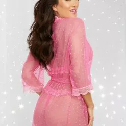 Dreamgirl Fuschia Heart Three Piece Set -Stockings Shop Mayfair Stockings12389 Fuchsia Back 10