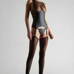 Maison Close Chambre Noire Tank Top With Suspenders