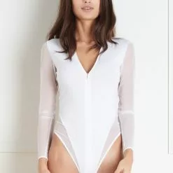 Maison Close Pure Tentation Long Sleeved White Thong Body -Stockings Shop Mayfair Stockings608517 3 33