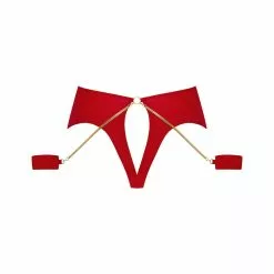 Maison Close Tapage Nocturne Red Openable High Waist Thong With Cuffs -Stockings Shop Mayfair Stockings608651 ghost 2 25