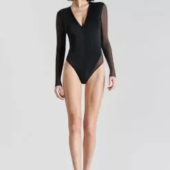 Maison Close Pure Tentation Long Sleeved Black Thong Body