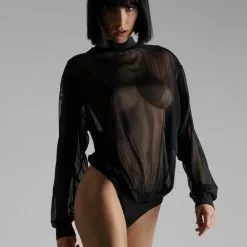 Maison Close Pure Tentation Sheer Black Bomber Jacket -Stockings Shop Mayfair Stockings608809 pure tentation noir 2049 2560x3840 crop center 73