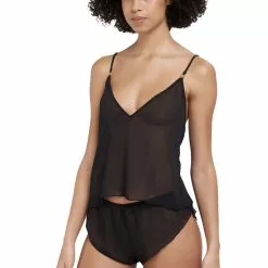 Bluebella Daisy Crop Black Cami And Short Set