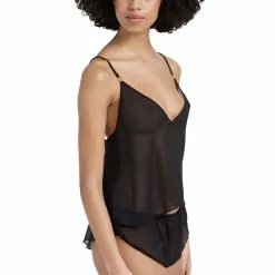 Bluebella Daisy Crop Black Cami And Short Set -Stockings Shop Mayfair StockingsDaisyCropCamiandShortSet Black Side 20